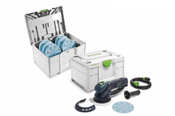 SET: Festool Getriebe-Exzenterschleifer RO 150 FEQ-Plus ROTEX + Schleifmittel-Systainer - 578257