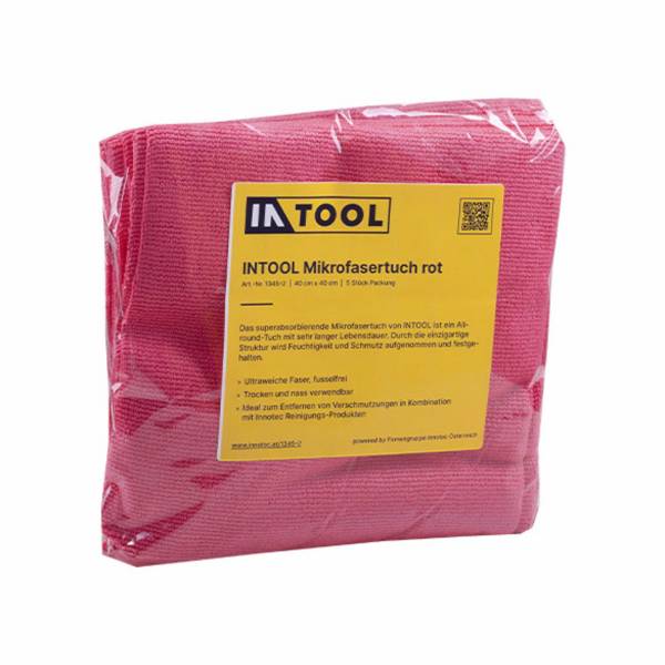 INTOOL Mikrofasertuch rot - 40 x 40 cm - 5 Stück