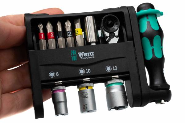 WERA Werkzeug-Set mit Mini-Ratsche, Bits und Stecknussen 1/4"