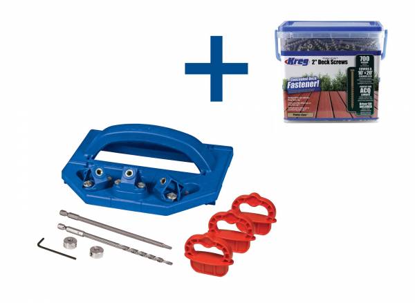 SET: KREG® Terrassendielen Deck Jig PLUS 700 Schrauben Terrassenschrauben